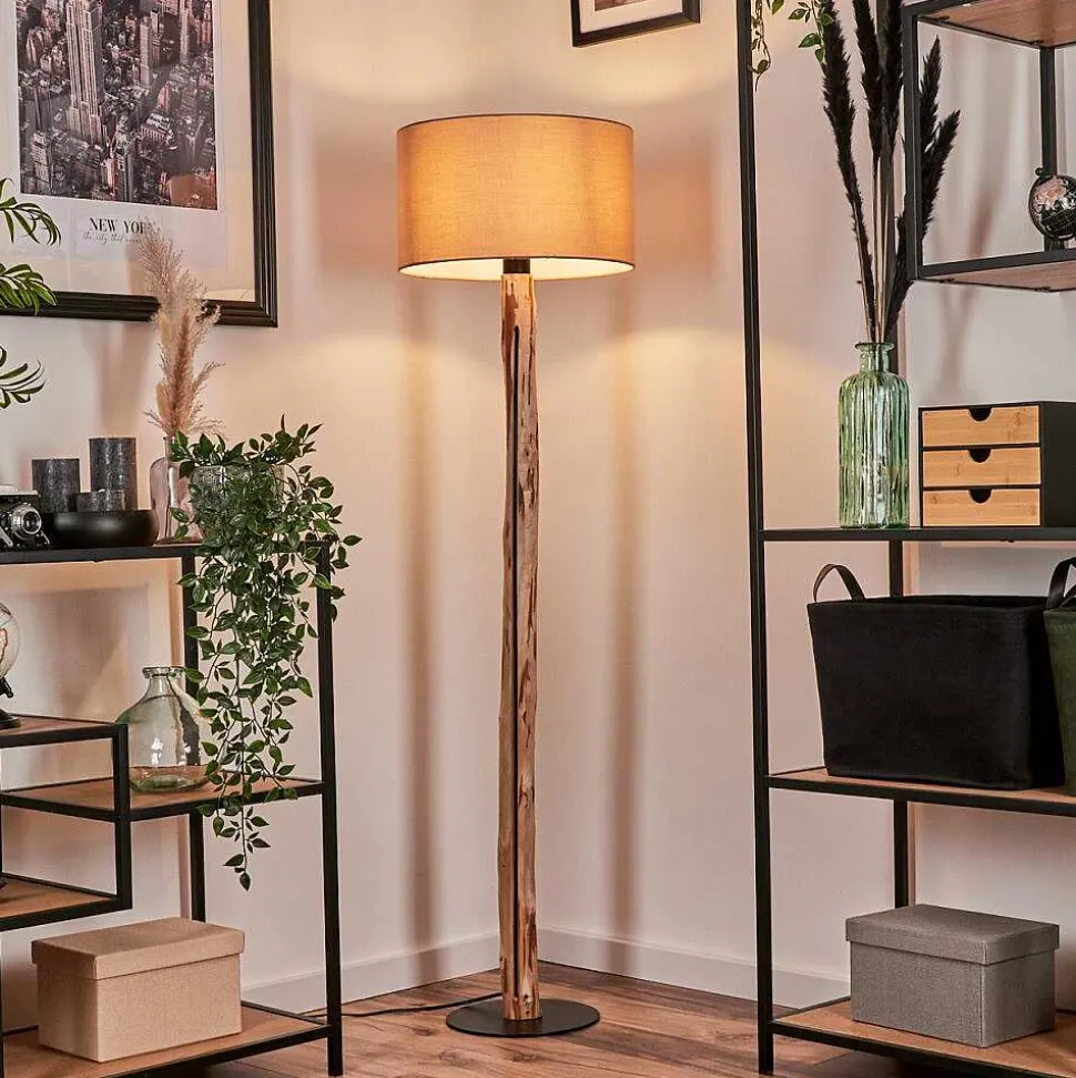 Lampadaire Soungou Ecru, Noir, 1 Lumiere