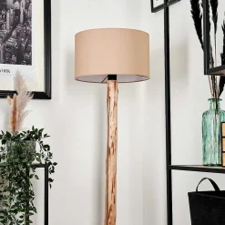 Lampadaire Soungou Ecru, Noir, 1 Lumiere