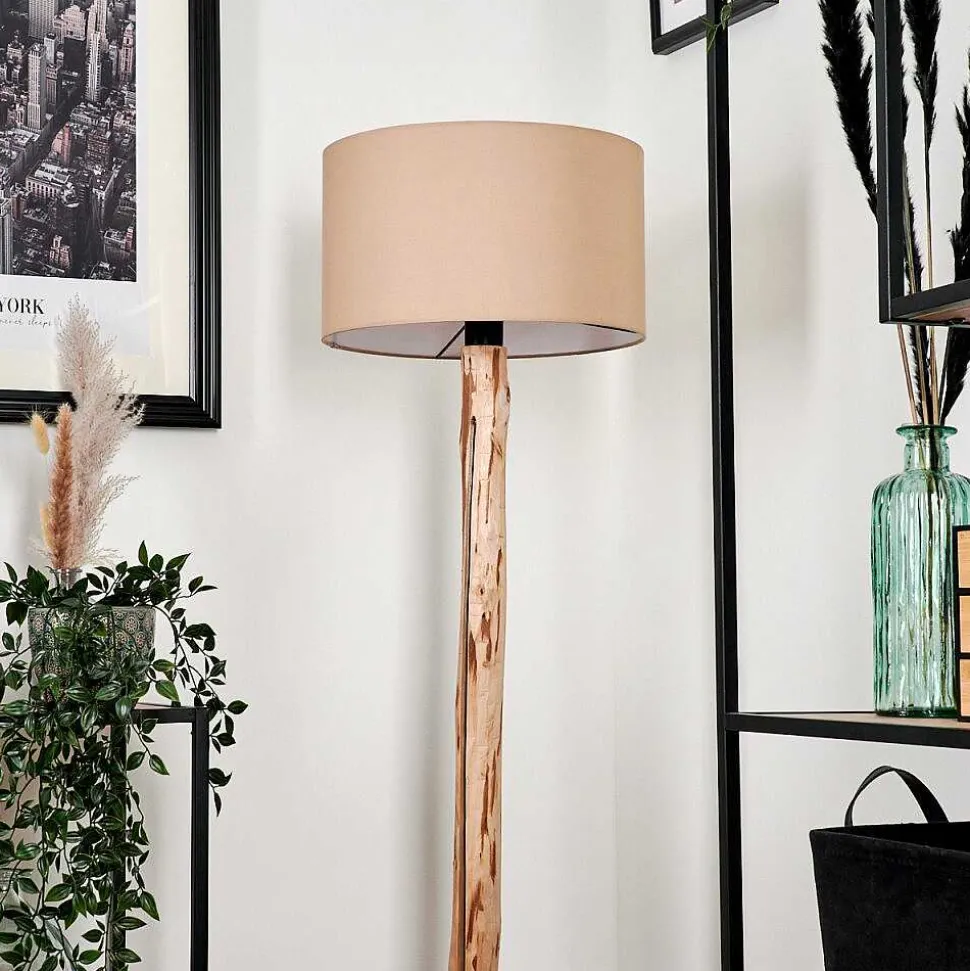 Lampadaire Soungou Ecru, Noir, 1 Lumiere