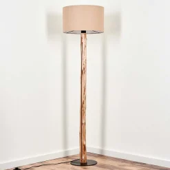 Lampadaire Soungou Ecru, Noir, 1 Lumiere