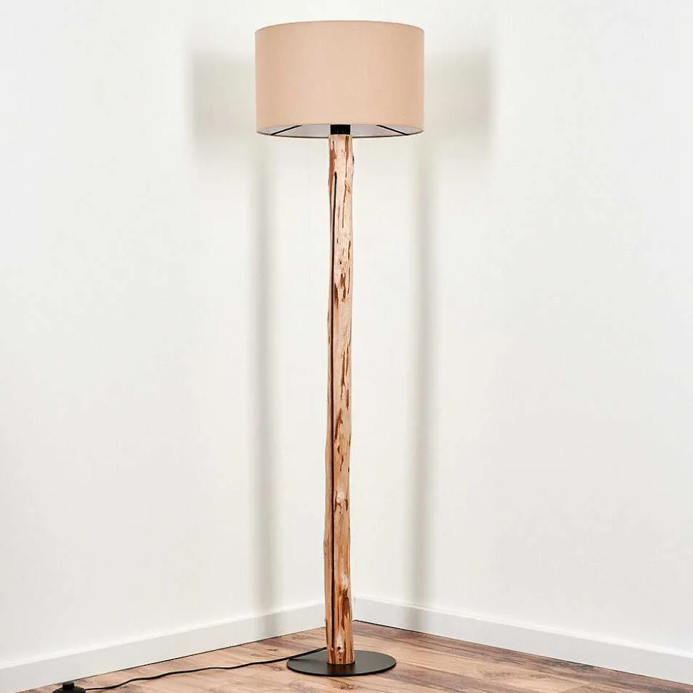 Lampadaire Soungou Ecru, Noir, 1 Lumiere