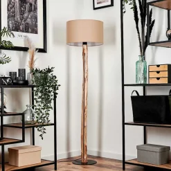 Lampadaire Soungou Ecru, Noir, 1 Lumiere