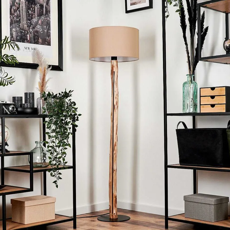 Lampadaire Soungou Ecru, Noir, 1 Lumiere