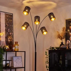 Lampadaire Tallaboa Noir, 5 Lumieres