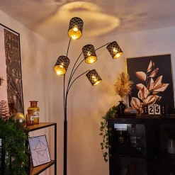 Lampadaire Tallaboa Noir, 5 Lumieres
