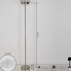 Lampadaire Theron Led Nickel Mat, 1 Lumiere, Telecommandes