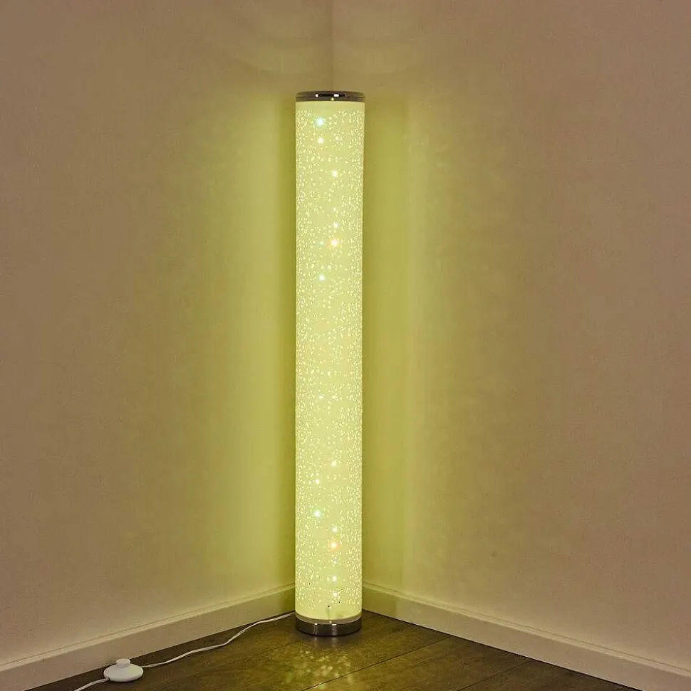 Lampadaire Tumba Led Blanc, 1 Lumiere, Telecommandes, Changeur De Couleurs