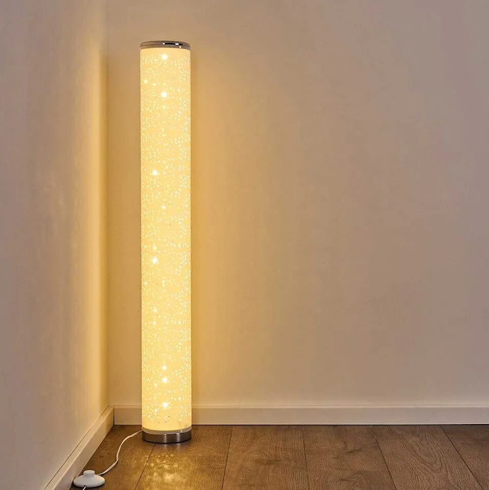 Lampadaire Tumba Led Blanc, 1 Lumiere, Telecommandes, Changeur De Couleurs