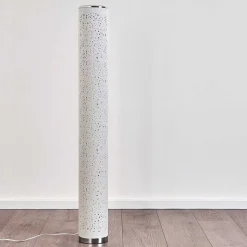 Lampadaire Tumba Led Blanc, 1 Lumiere, Telecommandes, Changeur De Couleurs