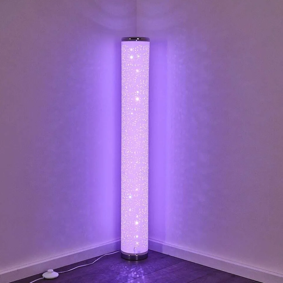 Lampadaire Tumba Led Blanc, 1 Lumiere, Telecommandes, Changeur De Couleurs