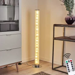 Lampadaire Tumurora Led Chrome, 1 Lumiere, Telecommandes