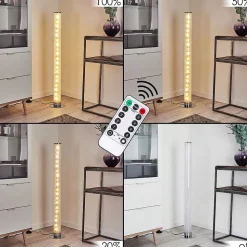 Lampadaire Tumurora Led Chrome, 1 Lumiere, Telecommandes