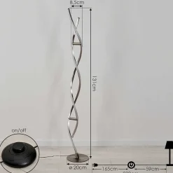 Lampadaire Wellington Led Acier Inoxydable, 2 Lumieres