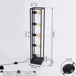Lampadaire Wick Noir, 5 Lumieres