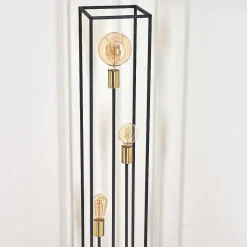 Lampadaire Woden Laiton, Noir, 3 Lumieres
