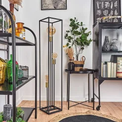 Lampadaire Woden Laiton, Noir, 3 Lumieres