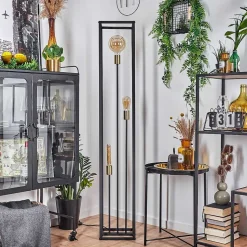 Lampadaire Woden Laiton, Noir, 3 Lumieres