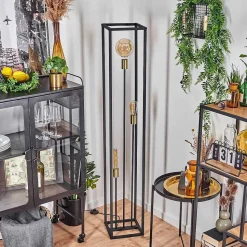 Lampadaire Woden Laiton, Noir, 3 Lumieres