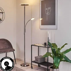 Lampadaire Wonsbek Led Nickel Mat, 2 Lumieres