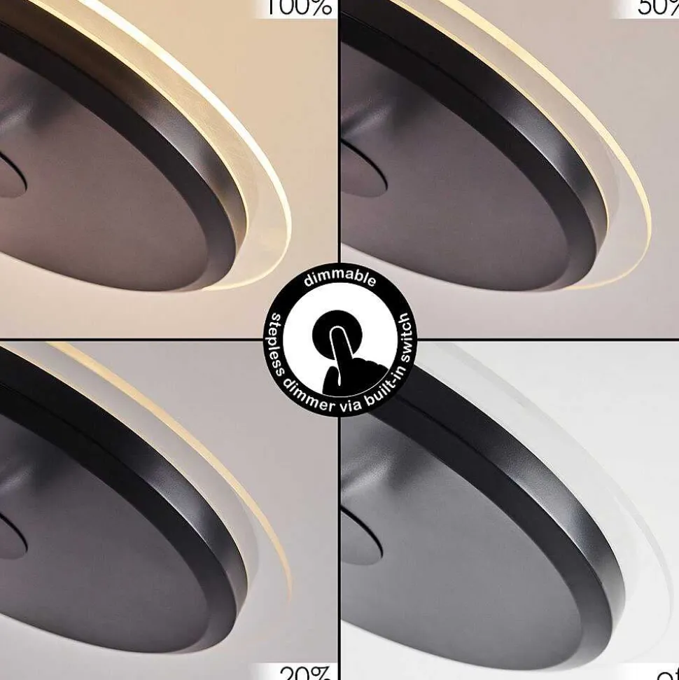 Lampadaire Wonsbek Led Noir, 2 Lumieres