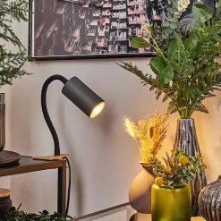 Lampe A Clipper Javel Brun, Couleur Bois, Noir, 1 Lumiere