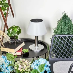 Lampe A Poser Alcudia Solar Led Nickel Mat, 10 Lumieres