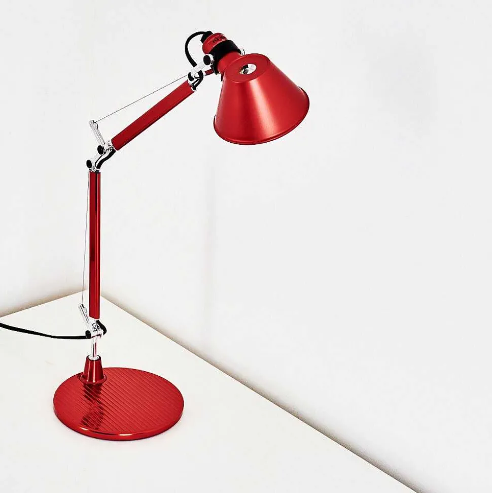 Lampe A Poser Artemide Tolomeo Micro Rouge, 1 Lumiere