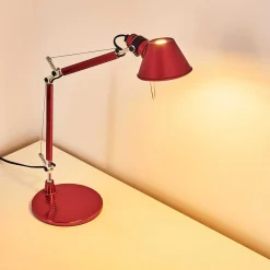 Lampe A Poser Artemide Tolomeo Micro Rouge, 1 Lumiere