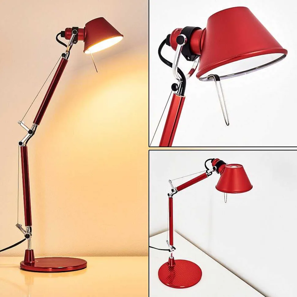 Lampe A Poser Artemide Tolomeo Micro Rouge, 1 Lumiere