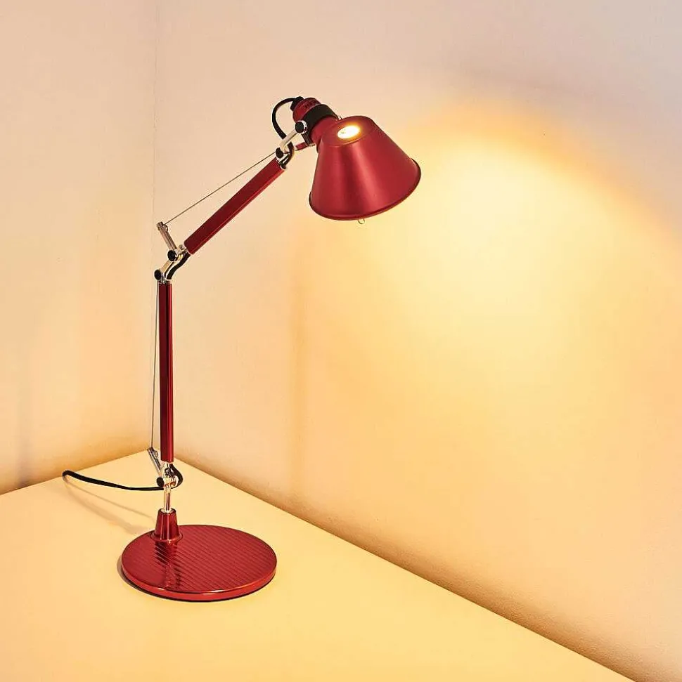 Lampe A Poser Artemide Tolomeo Micro Rouge, 1 Lumiere