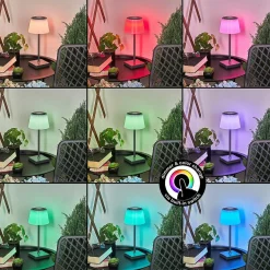 Lampe A Poser Burzaco Led Anthracite, 1 Lumiere, Changeur De Couleurs