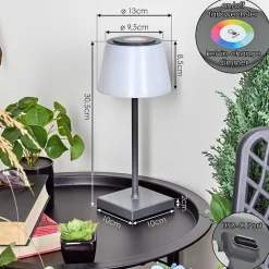 Lampe A Poser Burzaco Led Anthracite, 1 Lumiere, Changeur De Couleurs