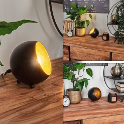 Lampe A Poser Hajo Noir Dore, 1 Lumiere