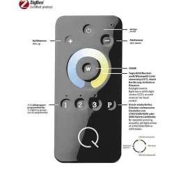 Lampe A Poser Paul Neuhaus Q-Amy Led Acier Inoxydable, 2 Lumieres, Telecommandes