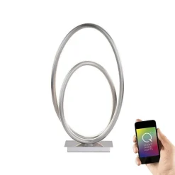 Lampe A Poser Paul Neuhaus Q-Nevio Led Nickel Mat, 1 Lumiere, Telecommandes