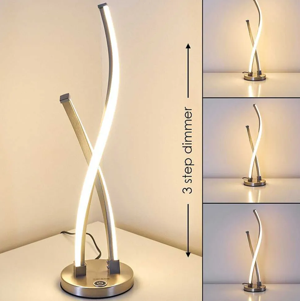 Lampe A Poser Tervo Led Nickel Mat, 2 Lumieres