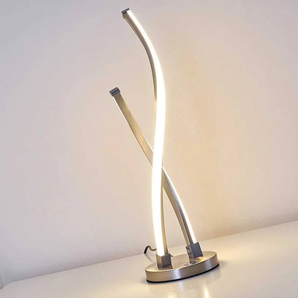 Lampe A Poser Tervo Led Nickel Mat, 2 Lumieres