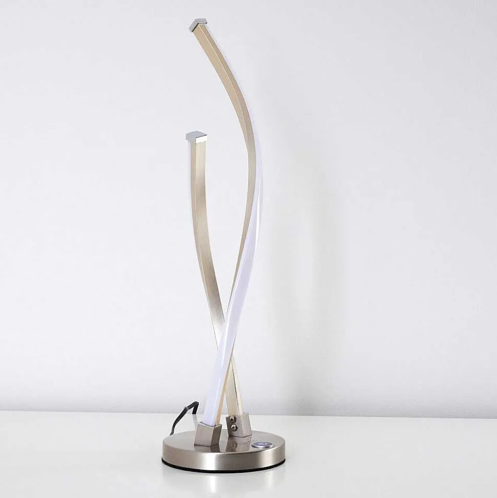 Lampe A Poser Tervo Led Nickel Mat, 2 Lumieres