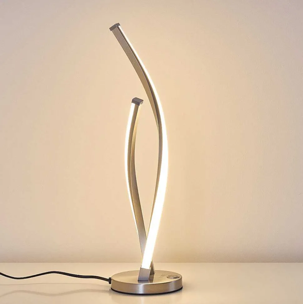 Lampe A Poser Tervo Led Nickel Mat, 2 Lumieres