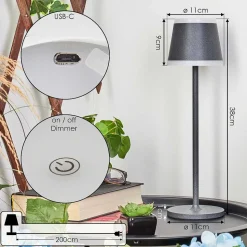 Lampe A Poser Walt Led Anthracite, 1 Lumiere