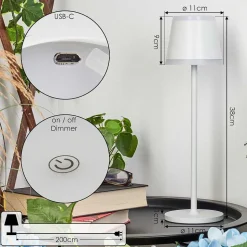 Lampe A Poser Walt Led Gris, 1 Lumiere