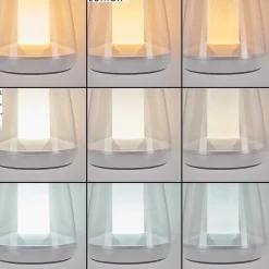 Lampe A Poser Yari Led Gris, Transparent, Blanc, 1 Lumiere, Telecommandes, Changeur De Couleurs