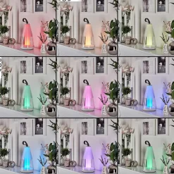 Lampe A Poser Yari Led Gris, Transparent, Blanc, 1 Lumiere, Telecommandes, Changeur De Couleurs