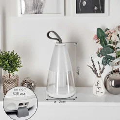 Lampe A Poser Yari Led Gris, Transparent, Blanc, 1 Lumiere, Telecommandes, Changeur De Couleurs