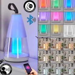 Lampe A Poser Yari Led Gris, Transparent, Blanc, 1 Lumiere, Telecommandes, Changeur De Couleurs