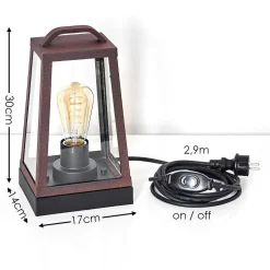 Lampe A Poser Zakopane Rouille, Noir, 1 Lumiere