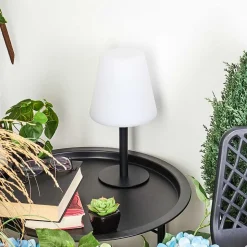 Lampe A Poser Zoume Solar Led Noir, 8 Lumieres, Changeur De Couleurs