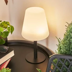 Lampe A Poser Zoume Solar Led Noir, 8 Lumieres, Changeur De Couleurs