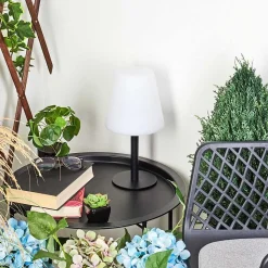 Lampe A Poser Zoume Solar Led Noir, 8 Lumieres, Changeur De Couleurs