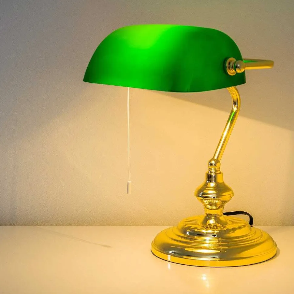 Lampe De Banquier Laiton, 1 Lumiere